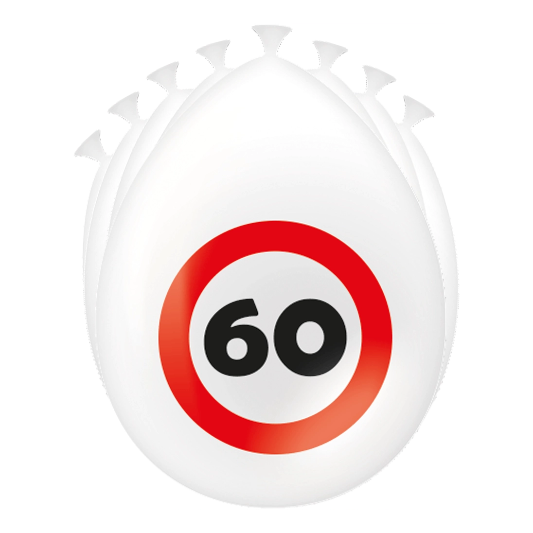 60 Jaar Verkeersbord Ballonnen - 8 stuks