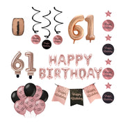 61 jaar Verjaardag Versiering Pakket Rose Gold