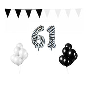 61 jaar Verjaardag Versiering Pakket Zebra