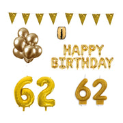 62 jaar Verjaardag Versiering Pakket Goud
