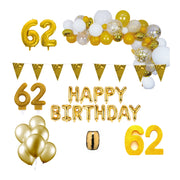 62 jaar Verjaardag Versiering Pakket Goud XL