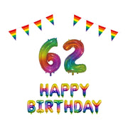 62 jaar Verjaardag Versiering Pakket Regenboog