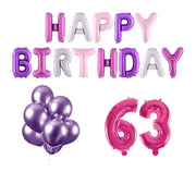 63 jaar Verjaardag Versiering Ballon Pakket Pastel & Roze
