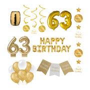 63 jaar Verjaardag Versiering Pakket Gold