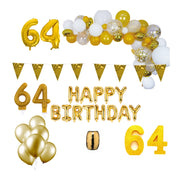 64 jaar Verjaardag Versiering Pakket Goud XL