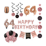 64 jaar Verjaardag Versiering Pakket Rose Gold