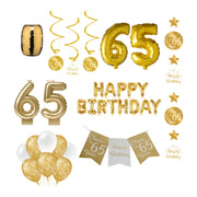 65 jaar Verjaardag Versiering Pakket Gold
