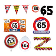 65 jaar verjaardag versiering pakket verkeersbord XL
