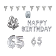 65 jaar Verjaardag Versiering Pakket zilver