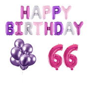 66 jaar Verjaardag Versiering Ballon Pakket Pastel & Roze