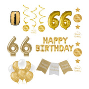 66 jaar Verjaardag Versiering Pakket Gold
