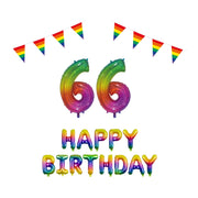 66 jaar Verjaardag Versiering Pakket Regenboog