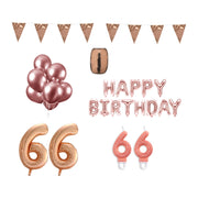 66 jaar Verjaardag Versiering Pakket Rosé Goud