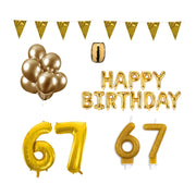 67 jaar Verjaardag Versiering Pakket Goud
