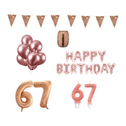 67 jaar Verjaardag Versiering Pakket Rosé Goud