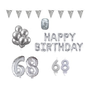 68 jaar Verjaardag Versiering Pakket zilver