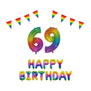 69 jaar Verjaardag Versiering Pakket Regenboog