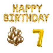 7 jaar Verjaardag Versiering Ballon Pakket Goud