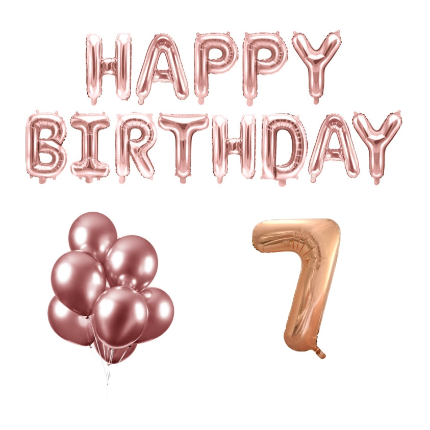 7 jaar Verjaardag Versiering Ballon Pakket rosé goud