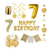 7 jaar Verjaardag Versiering Pakket Gold