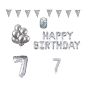 7 jaar Verjaardag Versiering Pakket zilver