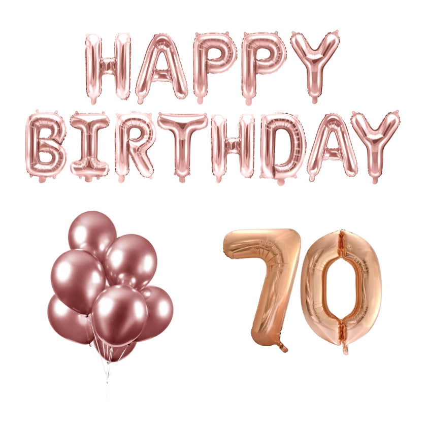 70 jaar Verjaardag Versiering Ballon Pakket rosé goud