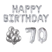 70 jaar Verjaardag Versiering Ballon Pakket zilver