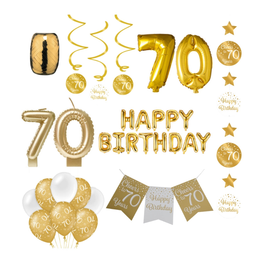 70 jaar Verjaardag Versiering Pakket Gold