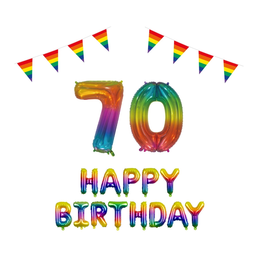 70 jaar Verjaardag Versiering Pakket Regenboog