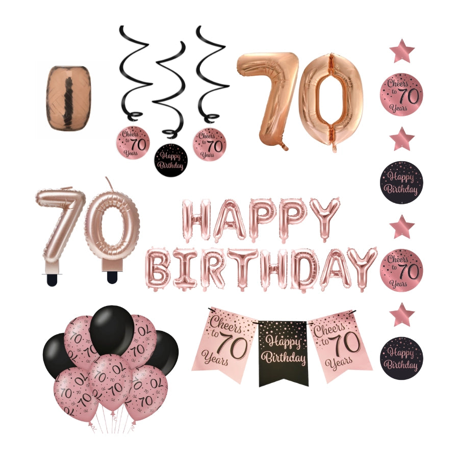 70 jaar Verjaardag Versiering Pakket Rose Gold