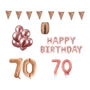 70 jaar Verjaardag Versiering Pakket Rosé Goud
