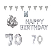 70 jaar Verjaardag Versiering Pakket zilver