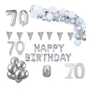 70 jaar Verjaardag Versiering Pakket Zilver XL