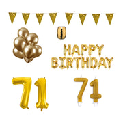 71 jaar Verjaardag Versiering Pakket Goud