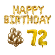72 jaar Verjaardag Versiering Ballon Pakket Goud