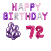 72 jaar Verjaardag Versiering Ballon Pakket Pastel & Roze