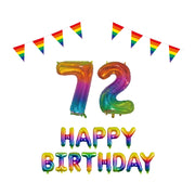 72 jaar Verjaardag Versiering Pakket Regenboog