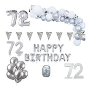 72 jaar Verjaardag Versiering Pakket Zilver XL