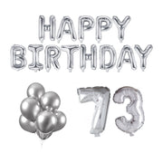 73 jaar Verjaardag Versiering Ballon Pakket zilver