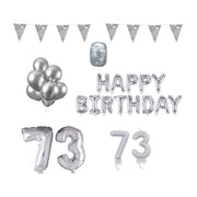 73 jaar Verjaardag Versiering Pakket zilver