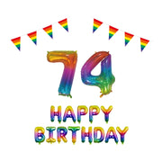 74 jaar Verjaardag Versiering Pakket Regenboog