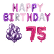 75 jaar Verjaardag Versiering Ballon Pakket Pastel & Roze