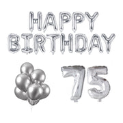 75 jaar Verjaardag Versiering Ballon Pakket zilver