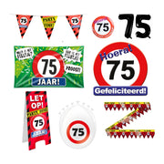 75 jaar verjaardag versiering pakket verkeersbord XL
