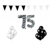 75 jaar Verjaardag Versiering Pakket Zebra