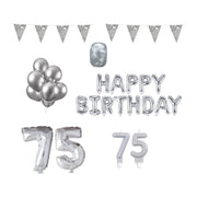 75 jaar Verjaardag Versiering Pakket zilver