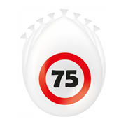 75 Jaar Verkeersbord Ballonnen - 8 stuks