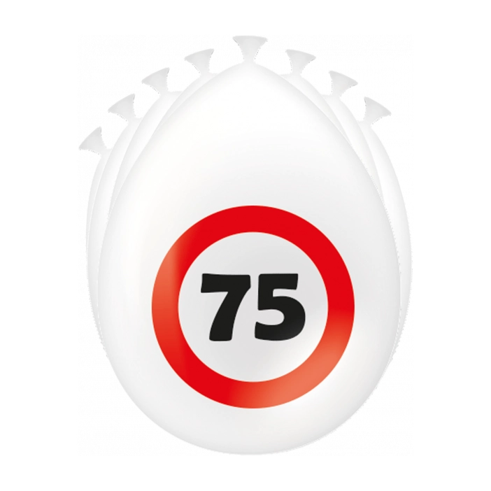 75 Jaar Verkeersbord Ballonnen - 8 stuks