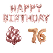 76 jaar Verjaardag Versiering Ballon Pakket rosé goud