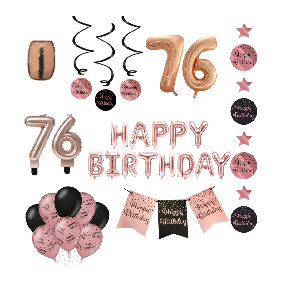 76 jaar Verjaardag Versiering Pakket Rose Gold